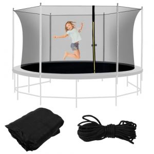 Fyeme Filet de sécurité pour trampoline 244/305/366 cm avec corde 6/8 barres Double entrée fermée Filet de rechange pour trampoline d'extérieur (244 cm, 6 barres) (caijifangzhi, neuf)