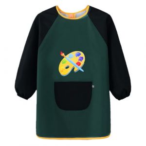 HUKUMA Tablier Peinture Enfant,Blouse Peinture Enfant 7-11 Ans, Blouse Imperm&eacute;able Manche Longue avec Poche,Tablier de Cuisine,pour Art Peinture Coloriage Artisanat (JUGE-Direct, neuf)