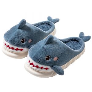 Pantoufles animaux pour femmes Chaussons de requin Chaussons en coton d'hiver doux et chauds en peluche (Blue, Adulte, Femme, 40, Num&eacute;rique (intervalle), Syst&egrave;me Taille Chaussures EU, 41, Moyen) (YILANLAN, neuf)