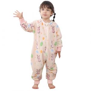 TMEOG Gigoteuse a Pied Tog 2 Hiver Surpyjama Bebe Turbulette avec Pied Combinaison Pyjama Polaire Enfant Pilou Pilou Grenouillere Manches Longues Dors Bien pour Garçon Fille 1-6 Ans(Teint rosé,110) (YuShengEU, neuf)