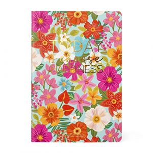 Legami - Cahier blanc moyen A5, 80 pages, en papier certifié FSC®, papier 100 g/m², 14,2 x 21 cm, thème fleurs (Cartoleria Fascilla, neuf)