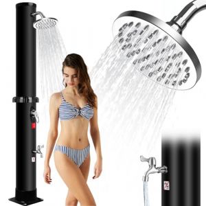 Thotvend Douche Solaire Exterieur 60 litres, Douche Solaire Piscine et Camping avec Pomme de Douche Pluie Rotative et Robinet, Eau Chaude jusqu'à 60°C, sans Électricité (VAFENDO LTD, neuf)