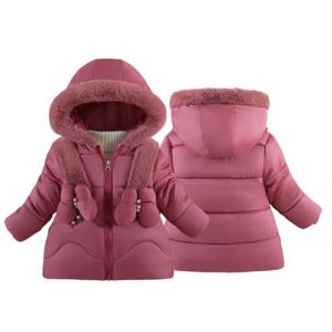 AIEOE Doudoune Fille Doudoune Enfant Manteau Capuche Fille Doudoune Fille Manche Longue 1-2 Ans Rouge A (HIGENL, neuf)