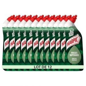 Harpic - Lot de 12 Gels WC Fosses Septiques Menthe - 750 ml (Pennguin-FR-Home, neuf)