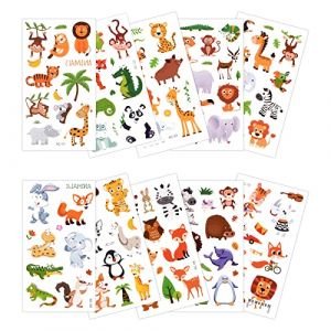 10 Autocollants de Tatouage Imperméables pour Animaux de la Forêt, Tatouage Temporaire Enfants,Tatouage Enfant Respectueux de la Peau Sur le Thème des Animaux, Cadeaux D'anniversaire Décorations de fê (nansavor, neuf)