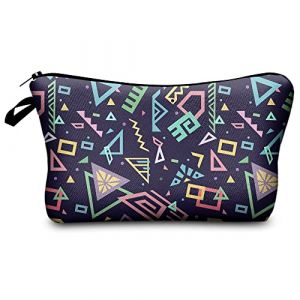 PREMYO Trousse de Maquillage Femme - Trousse Scolaire Fille Ado - Pochette &Eacute;cole Coll&egrave;ge Vanity Case G&eacute;om&eacute;trie (PREMYO, neuf)