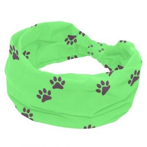 Bandeau large vert avec imprim&eacute; pattes de chien et chat, bandeau tendance pour femme, bandeau nou&eacute; torsad&eacute;, bandeau &eacute;lastique doux, accessoires pour cheveux (Galens, neuf)