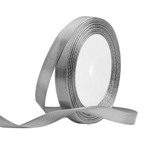Ruban Satin 10mm Gris, 22m Polyester Ruban Satin pour Ballons, Bouquet, Noeud No&euml;l, F&ecirc;te, D&eacute;coration de Mariage, Anniversaire Valentin, Artisanat (Outpgaga Official, neuf)