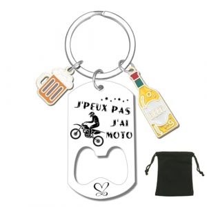 LUODAN Cadeau Porte-cl&eacute;s - Sp&eacute;cial Passionn&eacute;s- J'peux pas, J'ai - pour Basket Chasseur Football Golfeur Motard P&ecirc;cheur Cycliste Rugby Cadeau - id&eacute;e cadeau dr&ocirc;l - cr&eacute;ation (j'ai moto) (hangzhoujiaranzhuangshicailiaoyouxiangongsi, neuf)