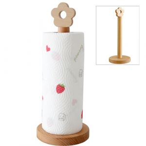Porte-Rouleau d'essuie-Tout Debout en Bois pour Rouleaux de Papier essuie-Tout Standard et de Taille - Support en Bois Debout pour Cuisine et Table à Manger, décoration de la Maison, Plan de Travail (PaitesEu, neuf)