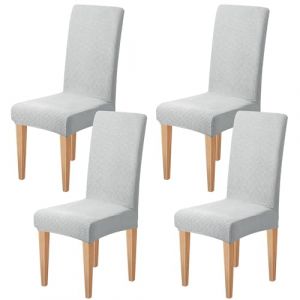 Dioxide Housses Chaise de Salle à Manger 4 Pieces Moderne Jacquard Housse de Chaise Extensible Couverture de Chaise Housse Chaise Scandinave pour Décoration Salon Cuisine Hôtel (Lightgrey/Gris Clair) (SANICULA S.R.L., neuf)