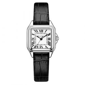 Szaikyri Classique Carr&eacute;e Montre pour Femmes avec Chiffres Romains - Montre de Dames Femme (Black-Silver) (Szaikyri, neuf)