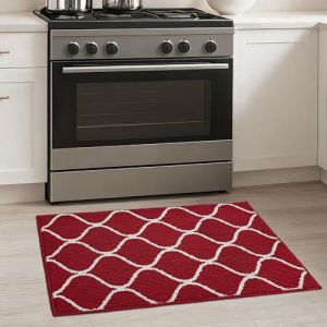 COSY HOMEER Tapis de Cuisine Antid&eacute;rapant, 50 x 80 cm Tapis de Cuisine Devant Evier, Anti-salissures, Lavable en Machine pour Cuisine, Buanderie, Entr&eacute;e, Couloir, Rouge (COSY HOMEER, neuf)