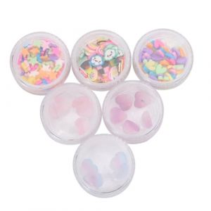 COMPUKAS 1ensemble Stickers Argile Polymère Pour Manucure Tranches Céramique Colorées Bonbon Décorations Forme De Coeur Et Étoile Pour Nail Art Diy Accessoires Adorables Et Pratiques (Sublimation.Shine, neuf)