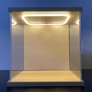 Vibeo Vitrine Acrylique Petite Vitrine Acrylique &Eacute;clair&eacute;e, 20, 25, 30, 35, 40, 45 cm, avec Porte, Bo&icirc;te en Plastique Anti-poussi&egrave;re pour Figurines, Poup&eacute;es et Voitures(20x20x20cm(8"x8"x8")) (Mr. Wang shop, neuf)