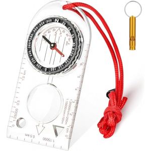 Flintronic Boussole de Navigation, Boussole d'orientation, Boussoles Randonnée avec Cordon, étanche, avec Déclinaison Réglable, pour Lecture Carte Expédition, Navigation, Course Orientation et Survie (flintronic, neuf)