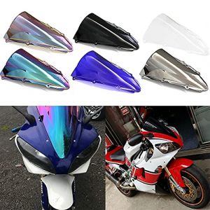 Pare-Brise de Pare-Brise de déflecteurs de Vent de Double Bulle de Moto pour Yamaha YZF R1 2000-2001 (Transparent) (JaneShop, neuf)