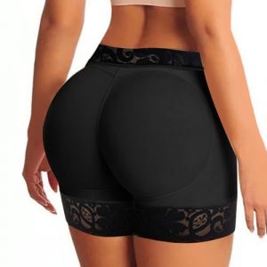 Générique Femme Culotte Sculptante Rembourrée, Culotte Gainante Femme Butt Lifter Hip Enhancer Culottes Push Up Fesse Shapewear (FR/ES, Alpha/Lettres, M, Taille Normale, Taille Normale, Noir) (YUDA-, neuf)