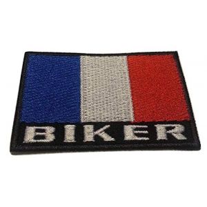 Ecusson Drapeau Patch Biker Moto France Francais Tricolore Badge Applique brod&eacute;-rie thermocollant (B2SEE LTD avec TVA francaise et livraison LaPoste, neuf)