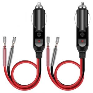 2 Pièces Adaptateur Allume-Cigare 12V/24V avec Câble 16AWG et Fusible – USB Connecteur Mâle Universel pour Voiture, Pompe à Air, Onduleur, Bouilloire, Accessoires Auto (AROMELIVII STORE, neuf)