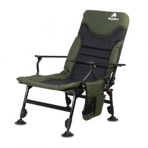 CampFeuer Chaise de p&ecirc;che, vert sapin/noir, chaise de camping pliable &agrave; hauteur r&eacute;glable, pour le camping, la tente, la p&ecirc;che (CS Trading, neuf)