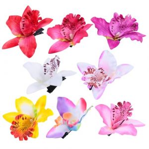 Cabilock Lot de 8 Barrettes de Fleur D'orchid&eacute;e en Tissu &Eacute;pais, &Eacute;pingles &agrave; Cheveux Artificielles pour Mariage et Plage, Accessoires Coiffure pour Demoiselles D'honneur et Photos, Coloris (Thomas Zack Yang, neuf)