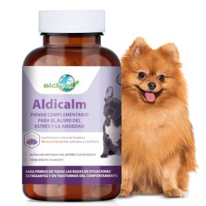 Aldivet Aldicalm Suppl&eacute;ment pour stress et anxi&eacute;t&eacute; chez les chiens - Pour voyages, visites chez le v&eacute;t&eacute;rinaire - Feux d'artifice - S&eacute;rotonine apaisante naturelle - Trouble du comportement chez le (Wholesales Markets, neuf)