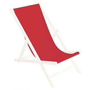 Ferocity Toile de Rechange 131x44 cm, Tissu De Remplacement De Fauteuil de Plage, Chaise Longue Pliante en Bois Motif Rouge [119] (ferocity-shop, neuf)
