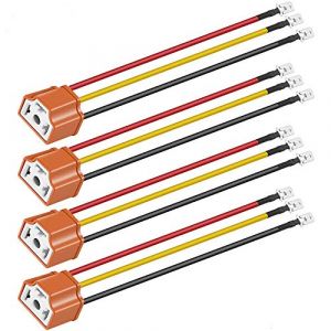 Gebildet 4pcs 12V-24V H4 HB2 9003 Céramique Prise Femelle pour Connecteur de Phare, 3Pin Phare Douille de Voiture, Auto Support de Ampoule Céramique H4, Kit de Conversion de Faisceau de Câblage (Gebildet-FR, neuf)