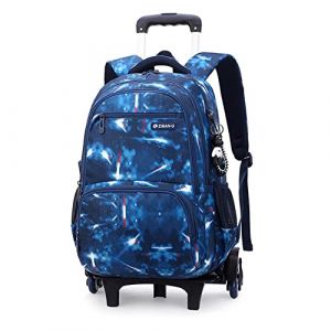 ANSIEDIO Cartable a Roulette Garcon Fille, Cartable à Roulettes Sac à Dos à Roulettes Bagages Enfants Sac de Voyage (Bleu) (ANSIEDIO, neuf)