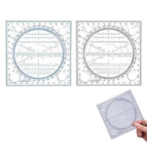 2 pi&egrave;ces Cercle Rapporteur Triangle de G&eacute;om&eacute;trie Transparent Rapporteur 360 Degr&eacute;s Rapporteur R&egrave;gle Rapporteur en Rapporteur circulaire 360 Plastique Cercle Mesure pour L' &eacute;cole Bureau (ANETTEE GLOBALISS, neuf)