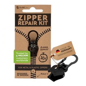 ZlideOn Curseur de Remplacement Fermeture à Glissière Fait en Allemagne - 1 Unité, Noir (XL) - Remplacement de Zip Instantané pour Fermeture à Glissière en Métal & en Plastique (ZlideOn, neuf)