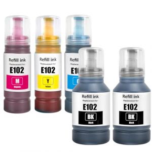 LAIPENG 102 Encre Compatible avec Epson 102 pour ET-2700 ET-2750 ET-2751 ET-2756 ET-2850 ET-2851 ET-2856 ET-3700 ET-3750 ET-3850 ET-4750 ET-4850 ET-4856 ET-15000 Imprimante (BK*2/C/M/Y) (LAIPENG PRINTING, neuf)