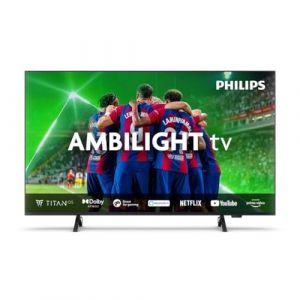 Philips Ambilight 50PUS8319 Smart TV 4K LED - Écran de 50" avec plate-forme Titan OS Pixel Precise Ultra HD et son Dolby Atmos, fonctionne avec Alexa et avec l'assistant vocal Google - Noir mat (To B To C, neuf)
