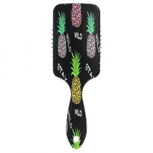 Brosse de massage &agrave; coussin d'air 3D avec imprim&eacute; l&eacute;opard ananas noir, brosse antistatique, peigne &agrave; cheveux pour femme (AYXXKJ, neuf)