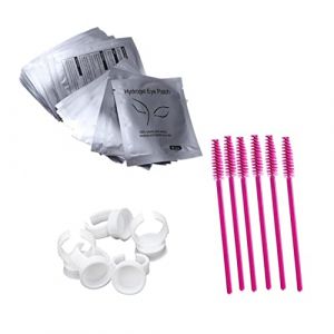 DEARMAMY 100paires Ombre &agrave; Paupi&egrave;res Pour Femmes Avec Coussinets Protecteurs Faux Cils Roses Rouges Anneaux Pour Extensions De Cils Blancs Et Patchs Nacr&eacute;s Pour Paupi&egrave;res Inf&eacute;rieures (Liiane, neuf)