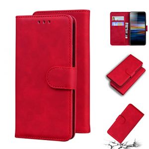 LMFULM&reg; &Eacute;tui pour Sony Xperia L3 I3312 I4312 I4332 I3322 (5,7 Pouces) PU Magn&eacute;tique Pochette Cuir Housse Rabattable Case Stent Fonction Cover Rouge (LMAZWUFULM, neuf)
