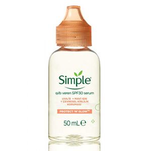 Simple Protect 'N' Glow Radiance Booster SPF 30 Cr&egrave;me hydratante naturelle sans conservateur pour peaux ternes et fatigu&eacute;es 50 ml (Advanced Healthcare products Ltd, neuf)