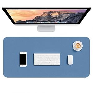Hsurbtra Sous-main en cuir PU de 76,2 x 35,6 cm - Tapis de souris extra large - Imperméable - Pour le bureau et la maison - Bleu foncé (Hsurbtra direct, neuf)
