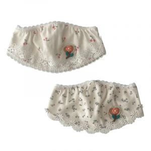 De feuilles B&eacute;b&eacute; Fille Bandeau Dentelle Protection Fontanelle Souple L&eacute;ger 2 PCS Bandeau Princesse Prot&eacute;ger T&ecirc;te Imprim&eacute; Fleuri Chic Mignon pour Naissance Tout-petit 0 &agrave; 12 Mois (De feuilles, neuf)