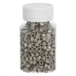 NULYLU 1000 Pi&egrave;ces anneau d'extension de cheveux support d'extension de cheveux Micro Links Rings boucle de cheveux sans glissement micro-anneaux en silicone Gel de Dor&eacute; (Kopouy, neuf)