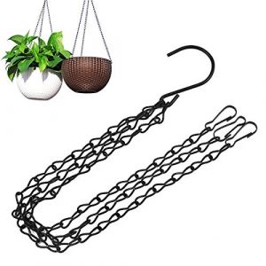 Fangehong 3 Pi&egrave;ces Cha&icirc;ne De Suspension, Cha&icirc;ne &agrave; Suspendre avec Crochet, Plantes Panier Remplacement Chaines, M&eacute;tal Accroche-Jardin pour Jardini&egrave;res, Mangeoires, Lanternes (Noir) (Bocxin, neuf)