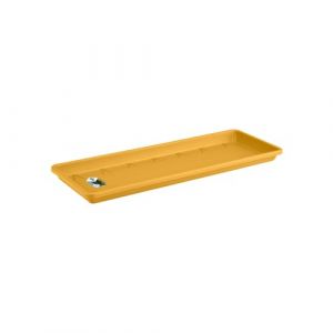 Elho Barcelona Balconni&egrave;re Soucoupe 70 - Soucoupe pour Balcon & Ext&eacute;rieur - &Oslash; 65.0 x H 2.8 cm - Jaune/Jaune Miel (PERAGA GARDEN CENTER, neuf)