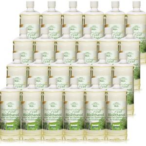 KieselGreen Lot de 24 &times; 1 L Bio&eacute;thanol Parfum&eacute; pour Chemin&eacute;e &ndash; Combustible &Eacute;cologique de Qualit&eacute; Sup&eacute;rieure pour Chemin&eacute;es &agrave; l&rsquo;&Eacute;thanol Int&eacute;rieures (Parfum for&ecirc;t) (KBH Online, neuf)