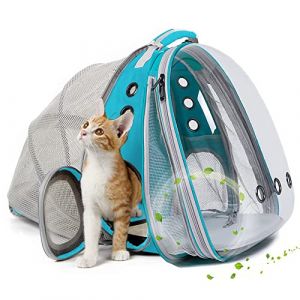 Interfashioner Sac à Dos pour Chat avec Extensions Avant et arrière, Sac de Transport Extensible Double pour Transporter Un Gros Chat jusqu'à 9 kg chez Le vétérinaire et pour Voyager (Interfashioners, neuf)