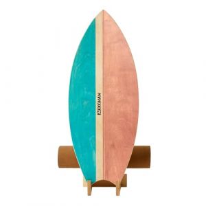 XCMAN Planche d'équilibre de surf avec rouleau en bois - pour adultes - Planche d'équilibre pour surf, snowboard, skateboard, hockey, yoga (Rocket Green) (XCMAN SPORT, neuf)
