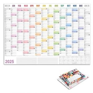 GHPKOTW Calendrier 2025，Calendrier 2025 Grand Format，Calendrier Mural，Grand Format, Planning Familial - Pour L'Organisation Familiale, Les Études Et Le Travail (ZBr4469, neuf)