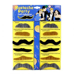 EYVRPAU 12 pièces Sticky Moustache, Fausse Moustache, Fausse Moustache pour Enfants, Mardi Gras Sticky Moustache, Costume Moustache, Adulte Sticky Moustache (Mixed Colours) (puertaoqishangmaoyouxiangongsi, neuf)
