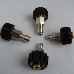 Connecteur rapide robuste mâle vers M22 femelle pour nettoyeur haute pression (3/8 QD mâle vers M22 15 mm femelle) (VerveRadiant, neuf)