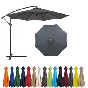 BLGVGKLPNT Toile de Rechange pour Parasol 4,0-2,0 M&egrave;tres 6/8 Baleines, Ext&eacute;rieur Auvent de Remplacement,Toile Parasol, Auvent de Remplacement Parasol d&eacute;port&eacute; (8ribs:4m/13.1ft,Gris) (BLGVGKLPNT已注册品牌, neuf)